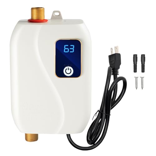 Tankless Water Heater 110V 3KW, Adjustable, LED Display