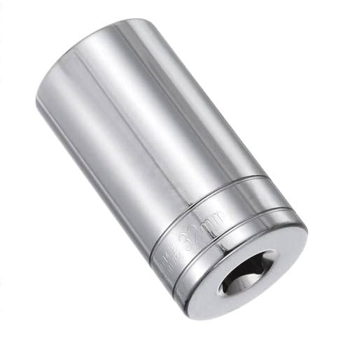 Image of Juttzzei 6-Point Deep Socket, 1/2 Inch Drive 32mm Socket - Silver