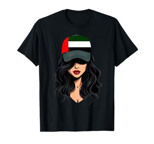 Patriotic Emirates Girl UAE Flag T-Shirt