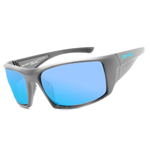 Peppers Quiet Storm Matte Grey With Blue Mirror Polarized Lens Sunglasses