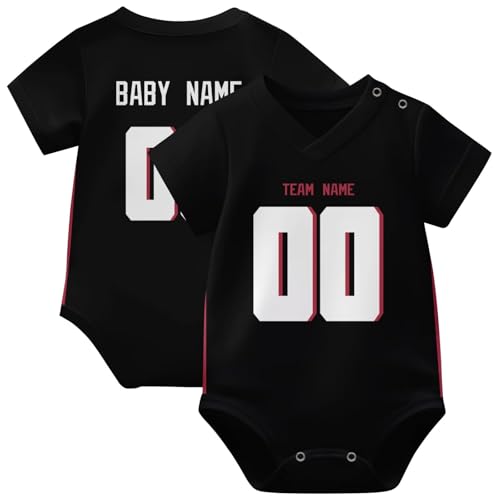 Image of KREDE Baby Clothes Unisex Bodysuit Jersey Style Custom Name Number for Baby Boys