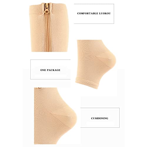 Valcatch 3 Pairs Zipper Compression Socks for Women Men 20-30 mmHg Support Hose Stockings Calf Knee High Running Walking4