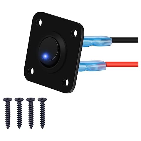 RVZONE Rocker Toggle Switch Panel, DC 12V 20A Blue LED Switch Panel USB Charger Rocker Switch Round Lighted ON Off SPST Switch Control for Ships, Yachts, RVs, Buses, Trailer, Camper, Boat etc Cover
