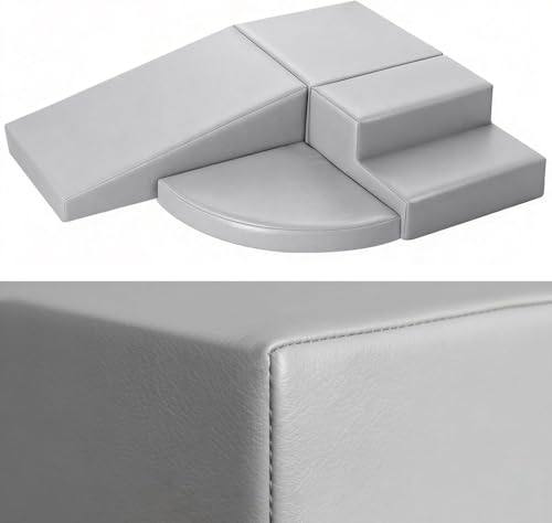 JungleDove Foam Climbing Blocks for Toddlers: 4 Module Motricité Enfant Cuir PU Blocs Mousse Éducatifs - Jouets Descalade Bébé Structure d'escalade...