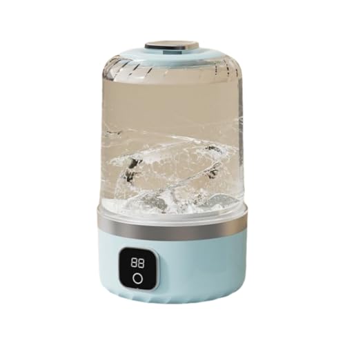 NYHGOXM 小型洗濯機、ワイヤレスミニ洗濯機、360°密閉構造&ブルーライト除菌洗浄、靴下・下着・ベビー服対応、一人暮らし/アパート/寮/旅行に最適、静音設計&省エネ仕様、ベージュカラー (ブルー)