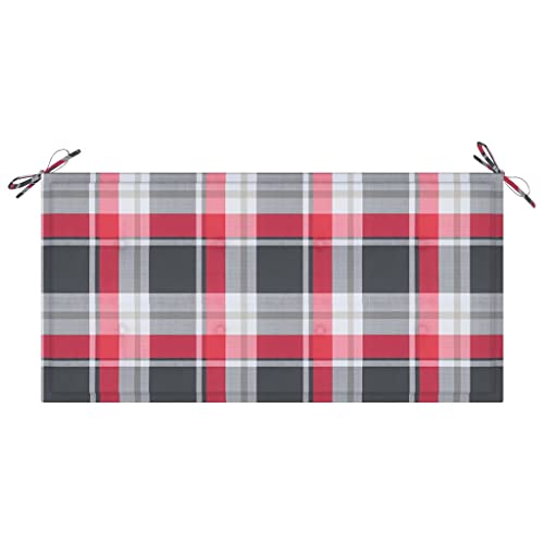 Keyur Coussin pour Banc, Coussins de Chaise Coussin Chaise Jardin Coussins d'assise Coussin de Banc de Jardin Carreaux Rouges 100x50x3 cm Tissu Cover
