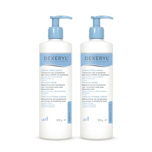 Dexeryl Creme 2x 500g: Pflege und Schutz für trockene Haut insbesondere bei verschiedenen Hauterkrankungen wie Neurodermitis. Parfümfrei und ohne Parabene
