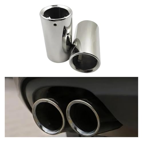 Punta de Escape de Acero Inoxidable con Boquilla Inclinada Plata 2