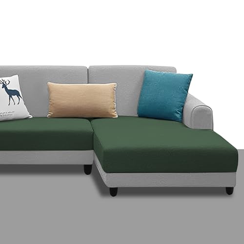 Image of Kraven RHS 4 Seater L Shape Sofa Set for Living Room (Green Grey Fabric) Premium Fabric Sofa