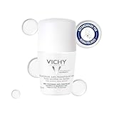 Vichy Desodorante en Formato Roll-On, Para Mujer, Antimarcas, Antitranspirante, Apto para Piel Sensible o Recién Depilada, Protección de hasta 48 Horas de Eficacia, Sin alcohol, Sin perfume