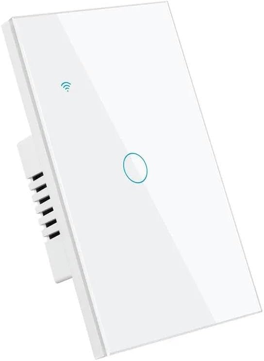 Tuya Smart Switches Neutral Wire/No Neutral Wire Required Light WiFi Touch Switch Compatible with Alexa Gogle Home-121JL-WHITE-01