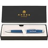 Cross Coventry Ballpoint Pen, Blue Lacquer with Chrome Trim, Custom Engraved — Graduation, Promotion, Office, or New Hire Gift