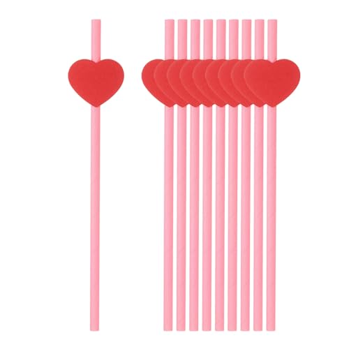 60 pitillos de papel con diseño de corazones rojos para fiesta miniatura 1