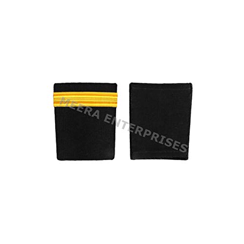 Image of Third Officer Cotton Epaulet with Golden Bar (Black)