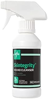 Medline Skintegrity Wound Cleanser, 8 ounce Spray Bottle, for wound cleaning, debridement, removing protein, pressure injuries, infected wounds, spray can be adjusted from mist to stream