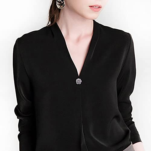 Image of Elegant Crystal Blooming Rose Flower Brooch Lapel Pin Breastpin for Women Birdal Cardigan Hat Scarf Suit Sweater Floral Pins