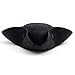COLLECT PRESENT Distressed Black Faux Leather Pirate Tricorn Hat for Adults - Vintage Style Black Pirate Tricorn Hat for Men & Women