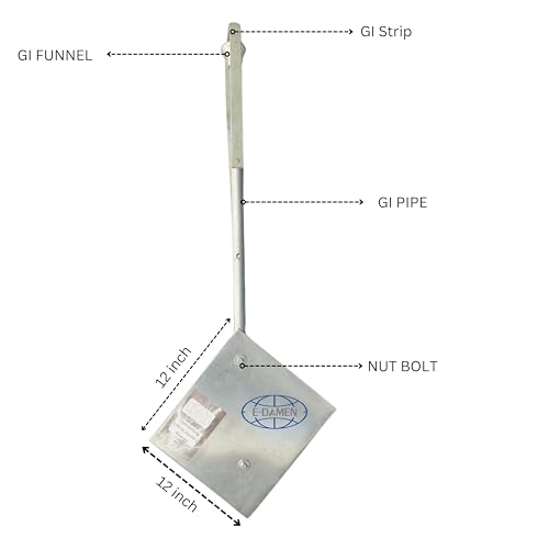 Image of GI Earth Plate of 12 inch with Connected Strip Earthing Plate Zinc Coated Ground Earthing Plate Earthing pipe with funnel- 12 inch
