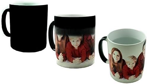 Personalised Magic Mug - Custom Printed Text, Picture or Design on a Magic Heat Sensitive Coffee Cup - Perfect for Customised Gifts, Office Logo or Personal Message - 11 oz Ceramic Mugs
