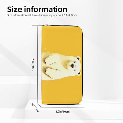 Leather Wallet for Women Long Purse Cute Cartoon Polar Bear Womens Wallet Clutch with 8 Credit Card Holder Coin Pocket3