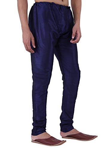 Image of HUZUR Men Pyjama,Churidar,Bottom wear,Silk Blend,Regular Fit,Wedding,Party,Festival,Family Funcation,White,Gold,Pajama