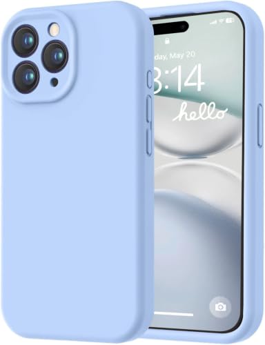 Image of LOVE 3000 Designed for iPhone 15 Pro Max Case, Premium Silicone with [Soft Anti-Scratch Microfiber Lining] Shockproof Protective Phone Case for Men Women Girls 6.7 inch, Light Blue