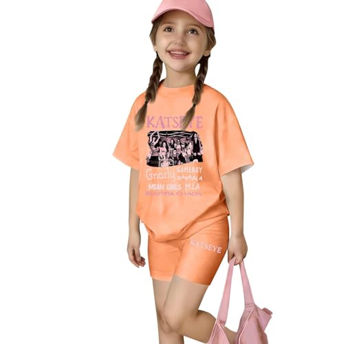 MKLUNJOP Katseye Stuff Katseye Girls 2 Piece Outfit Katseye Shirt And Shorts Set Beautiful Chaos Sis Album Merch For Fans Clothing Sets