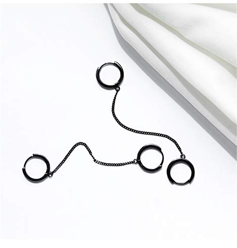 Unique Small Silver Chain Handcuff Hoop Earrings Double Piercing Dangle Drop Cartilage Earrings Chic Chain Huggie Hoop Earrings for Men Women Statement Jewelry Gifts3