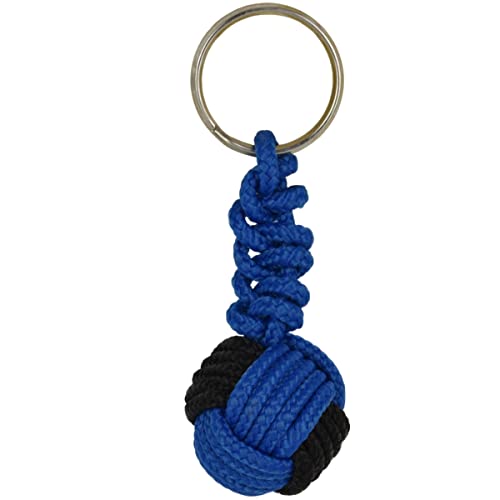 Portachiavi pallina sport nero-azzurro, 006076964