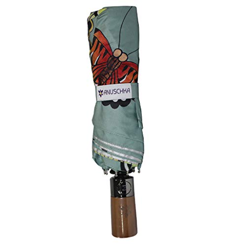 Anuschka Umbrella Auto Open/Close | Upf 50+ Max Sun Protection | 38” Waterproof Canopy | Fits In Handbag | Windproof Flexible Fiberglass | Butterfly Heaven #TOP2