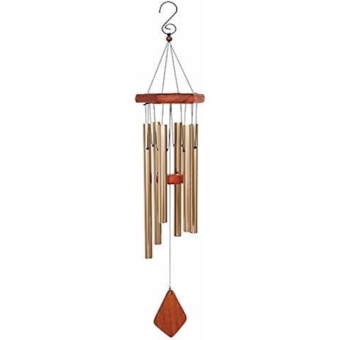 BLESSEDLAND Premium Wind Chimes-6 Hollow Aluminum Tubes, 31" Wind Chime for Garden,Yard,Patio and Home Decoration. (Brown)… Cover