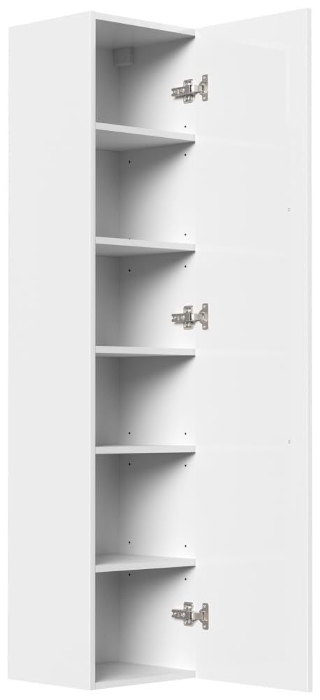 Magnolia Home Badmöbelset Roma XL 4-teilig LED-Spiegel Hochschrank 3er Boxen Farbe Weiss Hochglanz