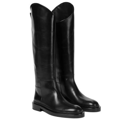 Knee High Leather Boots for Women - Comfortable Riding Boots with Low Heel
