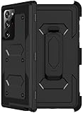 RubCase for Galaxy Note 20 Ultra Case with Belt Clip Holster, 2 Screen Protector, Heavy Duty Military Grade Full Body Shockproof Rugged Protective Cover for Samsung Galaxy Note 20 Ultra 5G (Black C)