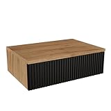 Planetmöbel Amyra Konsolentisch schmal mit Schublade, Wand-Konsole für Garderobe, Flur und Schminktisch, Gold Eiche/Schwarz, Wandmontage, 50 x 16 x 35 cm