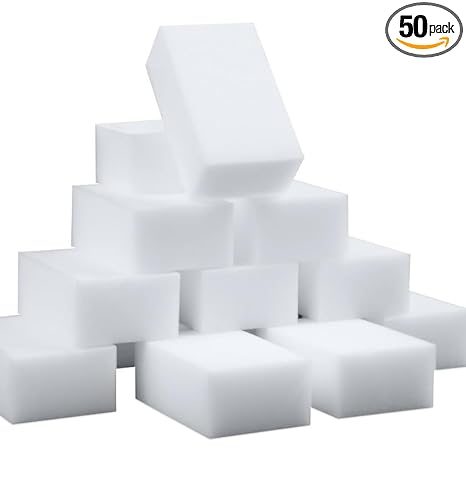 50 PCS Klickpick Home Cleaning Sponge in Bulk White Sponges Melamine Foam Cleaning Pad - Sponges for All Surface Bathroom, Kitchen, Floor, Baseboard, Wall Cleaner