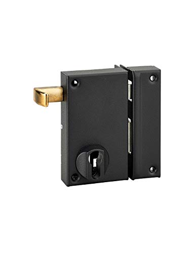 SERRUPRO - Serrure en applique pour porte d'entrée à tirage - 75 x 130 mm, droite