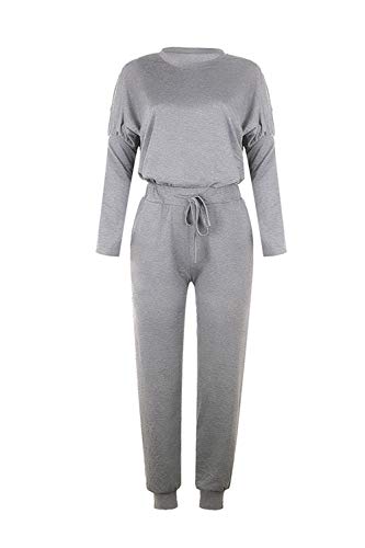 Meenew Women\'s Long Sleeve Workout Sets 2 Piece Sport Outfits Loungewear Gray M - Thumbnail 2