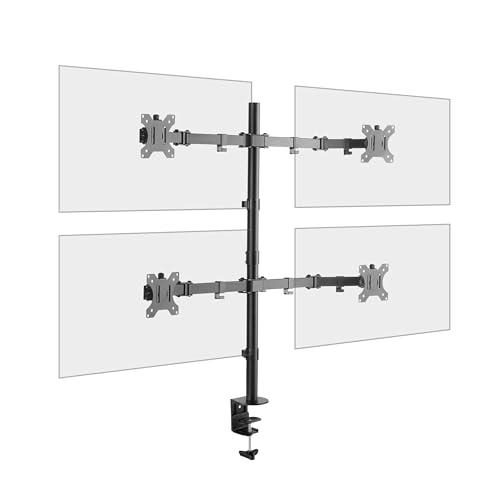 RICOO Monitor Halterung 4 Monitore Bildschirmhalterung Halter TS2811 höhenverstellbar für 13-32 Zoll Bildschirm Tischhalterung Arme VESA 75x75 100x100 Monitorhalter