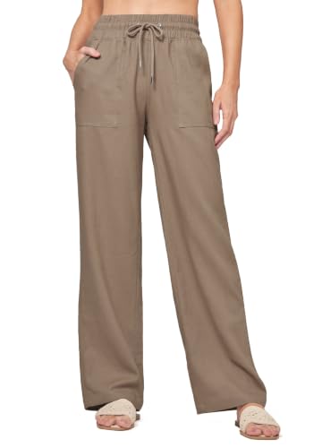 Image of Willit Women Linen Pants Wide Leg Palazzo Trousers 29 inch /31 inch / 33 inch
