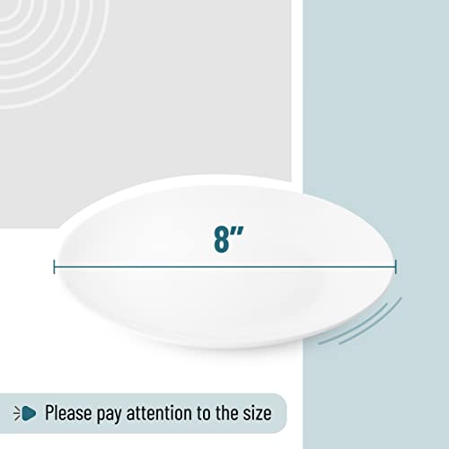 BTaT- White Dessert Plates, 8 inch, Set of 12, Small Plates for Appetizers, Christmas Gifts