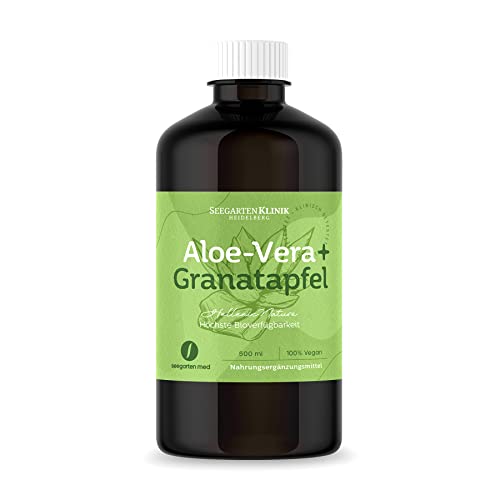 SeegartenMed Aloe-Vera-Extrakt 200:1 + Granatapfel-Extrakt (40% Ellagsäure) • 500ml Trinkgel • Höchste Bioverfügbarkeit Cover