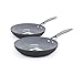 GreenPan Paris 2 Piece Ceramic Non-Stick 8 Inch and 10 Inch Open Frypan Set, Gray - CC000043-001
