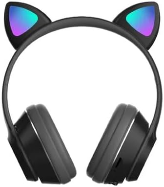 ProOnePHB3550 Bluetooth Gaming Headset with Microphone - Wireless Headphones for PC PS5 PS4 Mac, 40mm Drivers, 10Hrs Playtime, Colorful LED Lights, Gaming Headphones (Pink)
