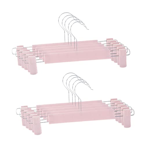 HOUDERCO 10Pcs Adjustable Pants Clip Hangers Non Slip Laundry Rack for Pants Skirts and Clothes Design for Convenient Storage and Organization