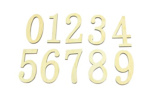 Lot de 10 chiffres en bois de 0 à 9 non peints pour loisirs créatifs et décoration 7,5 cm de haut Cover