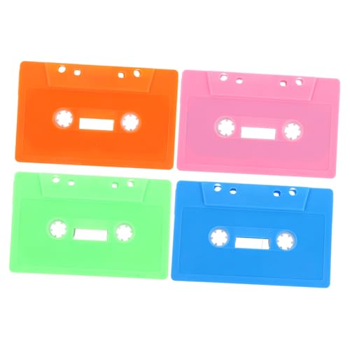 4 Pezzi Nastri Audio Vuoti Vintage Colorati per Registrazioni DIY e Decorazioni Retro Gusci Cassette Plastiche per Musica e Arancione Rosa Verde Blu