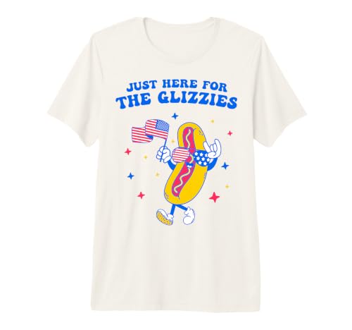 I'm Just Here for The Glizzies Funny Fourth of July Wiener T-Shirt Haut de Gamme