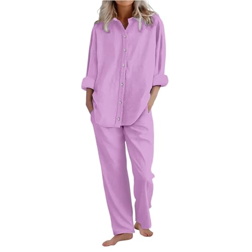 Tenue 2 pièces femme ensemble décontracté fluide chic rose XXL