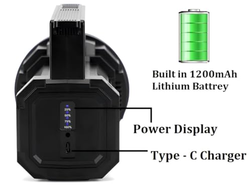 Image of Torch Lights Rechargeable Spotlight, 5 Light Modes, 1200mAh /1500 lumens Powerful LED Flashlight Waterproof, Lantern Flashlight for Indoor and Outdoor Emergency (WD-5020A)